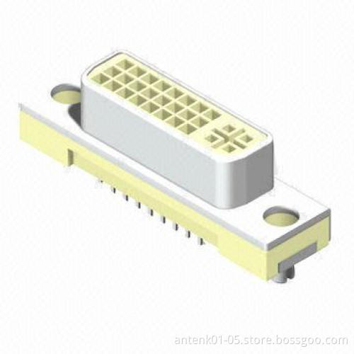 DVI Solder Type Male/Female 29 Pins Connector, 250V AC/Minute Dielectric Voltage